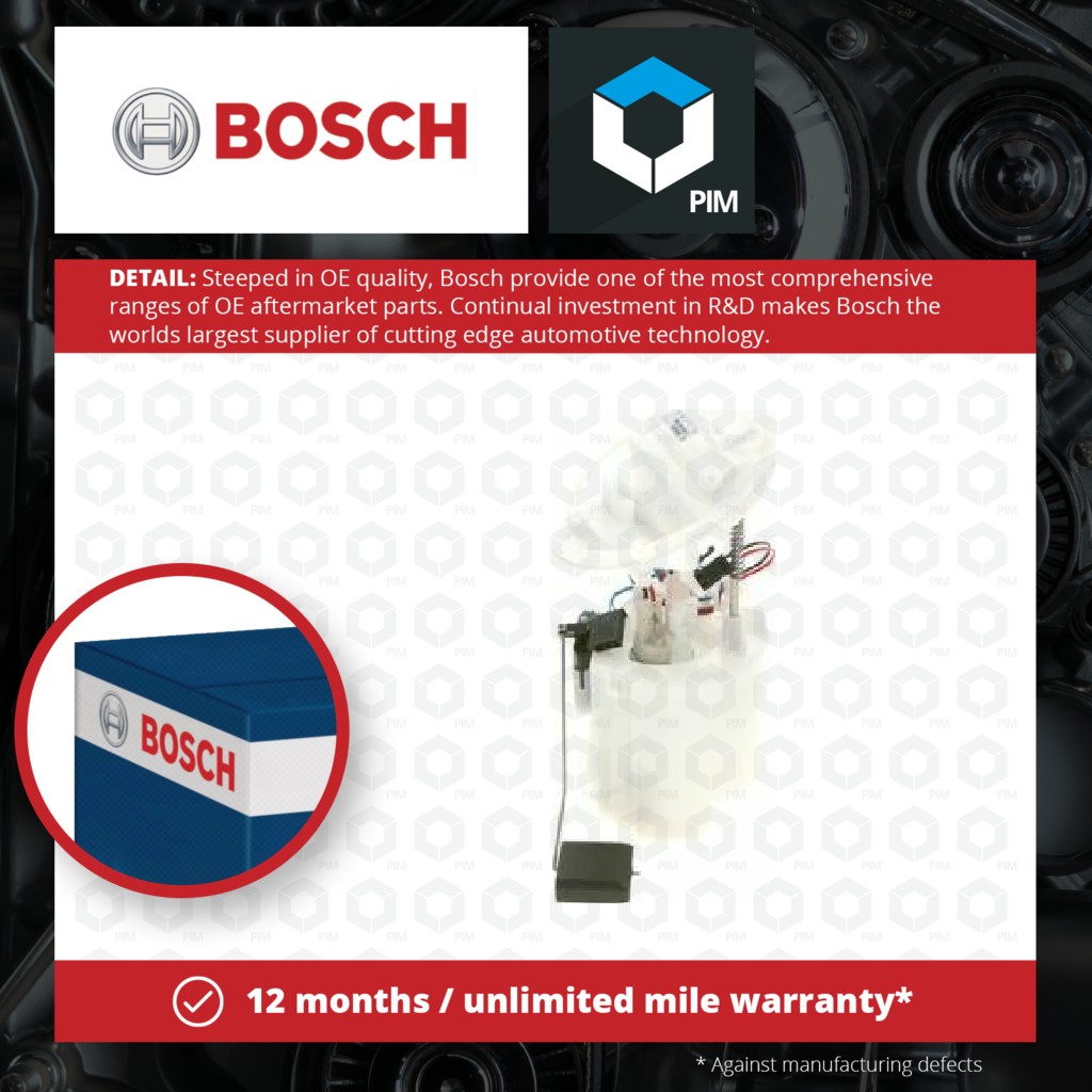 Bosch Fuel Pump In tank 0986580396 [PM837178]