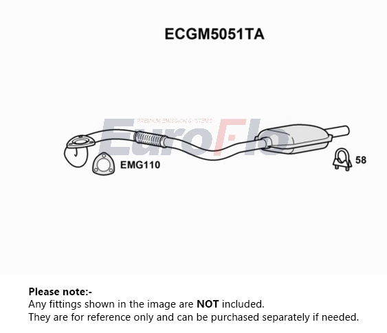 EuroFlo Catalytic Converter Type Approved ECGM5051TA [PM1688660]