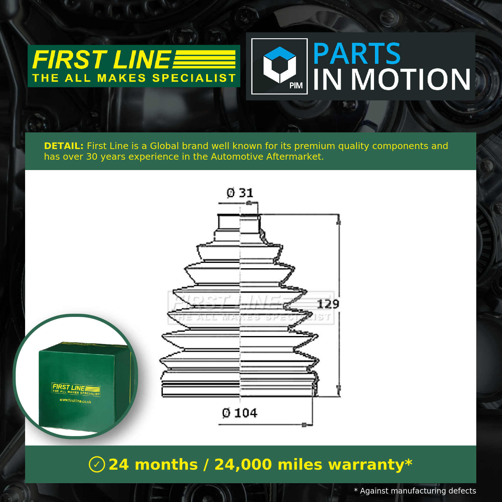 First Line CV Joint Boot FCB6356 [PM834636]