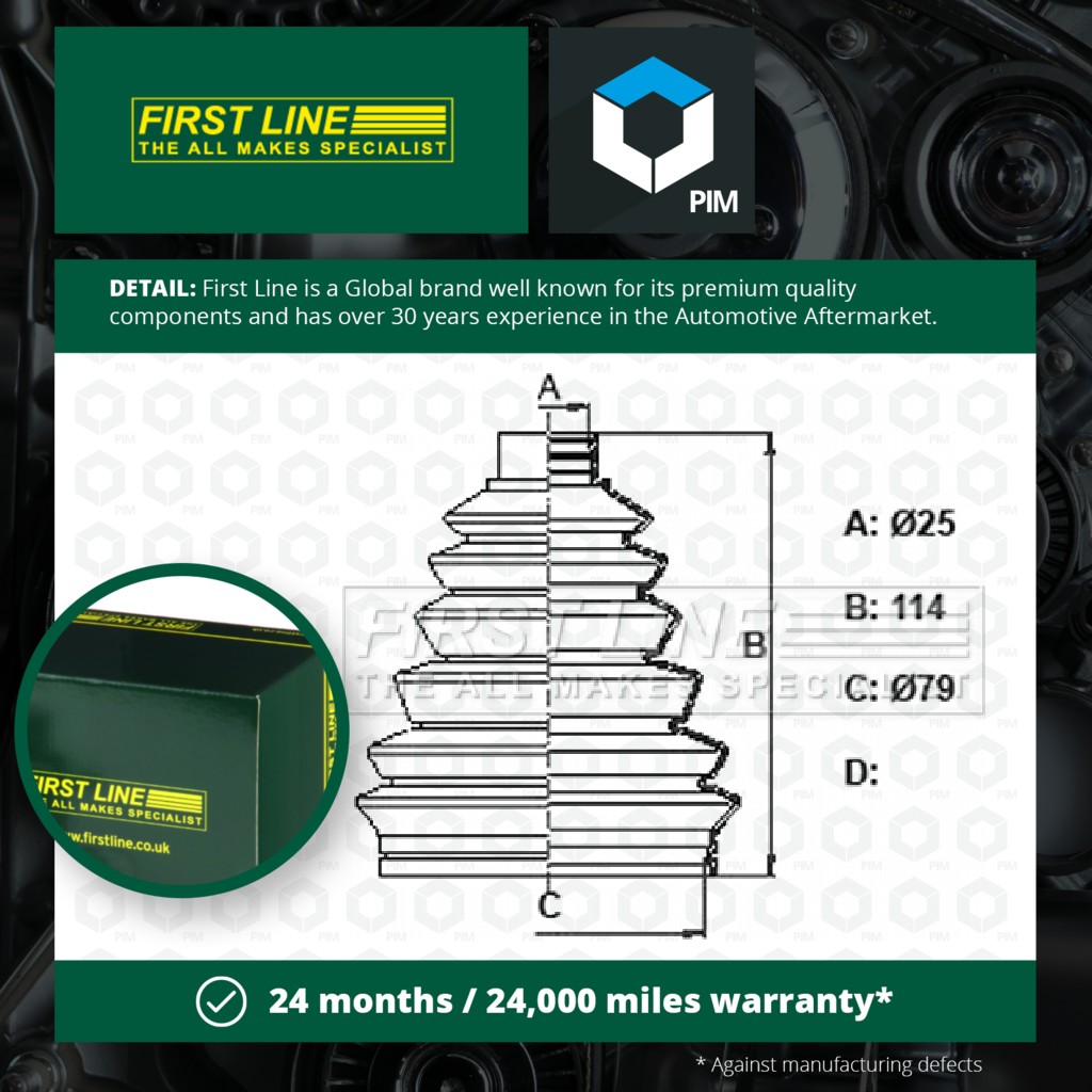 First Line CV Joint Boot Outer FCB6375 [PM834603]