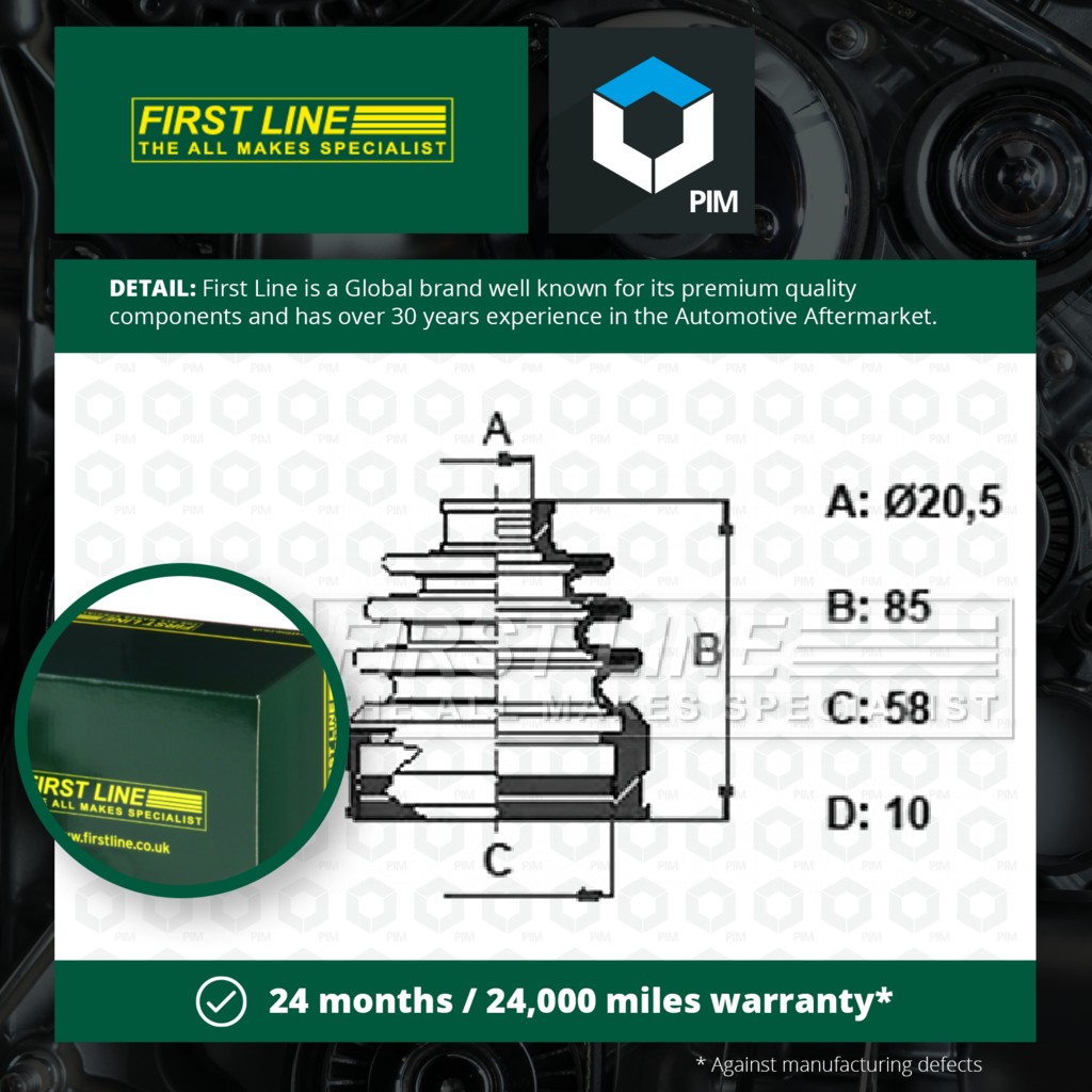 First Line CV Joint Boot FCB6371 [PM834599]