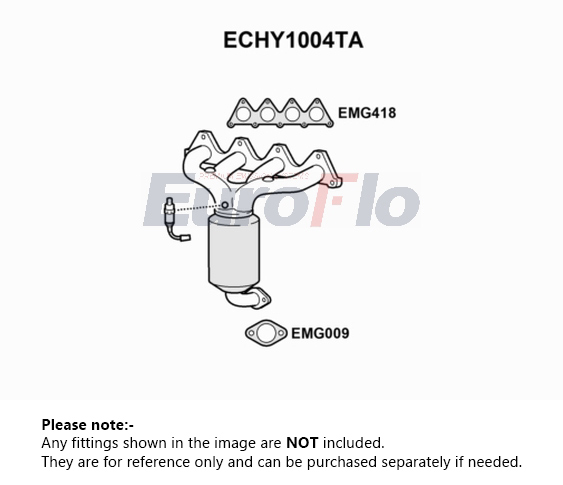 EuroFlo Catalytic Converter Type Approved ECHY1004TA [PM1688741]