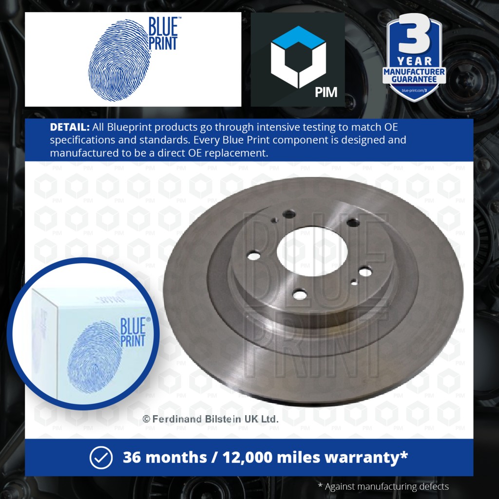 Blue Print 2x Brake Discs Pair Solid Rear ADC443131 [PM834146]