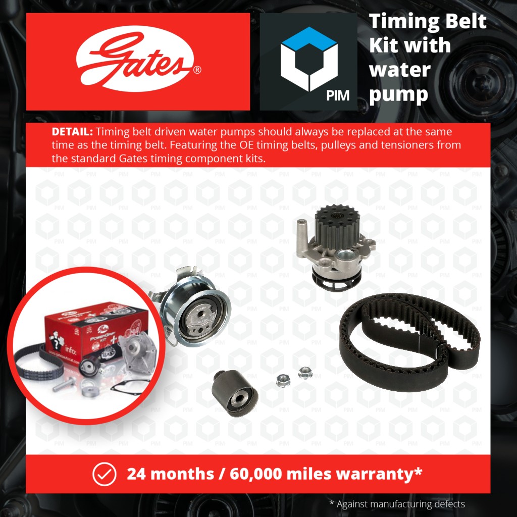 Gates Timing Belt & Water Pump Kit KP55569XS-4 [PM724711]
