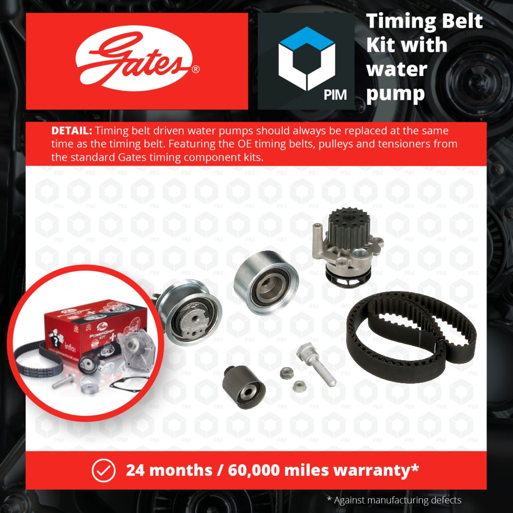 Gates Timing Belt & Water Pump Kit KP25607XS-1 [PM724632]