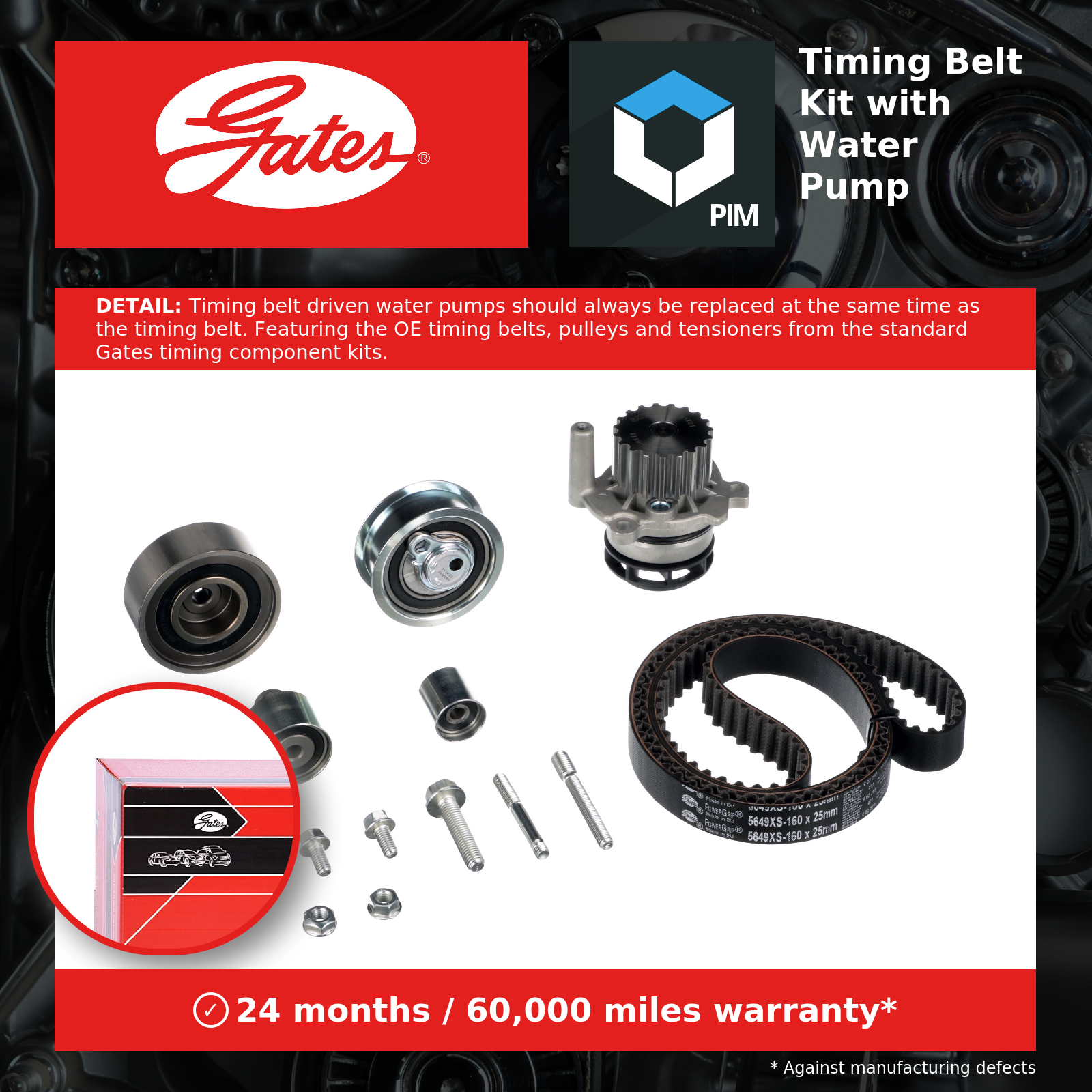 Gates Timing Belt & Water Pump Kit KP25649XS-1 [PM724500]