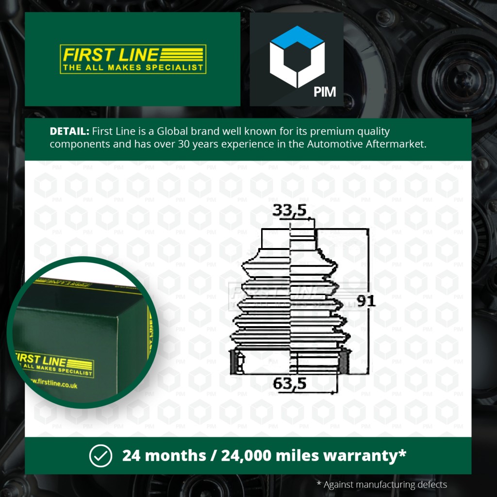First Line CV Joint Boot Front Inner FCB6140 [PM724249]