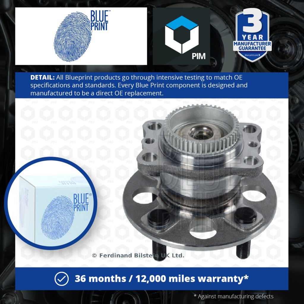 Blue Print Wheel Bearing Kit Rear ADG083119 [PM721776]