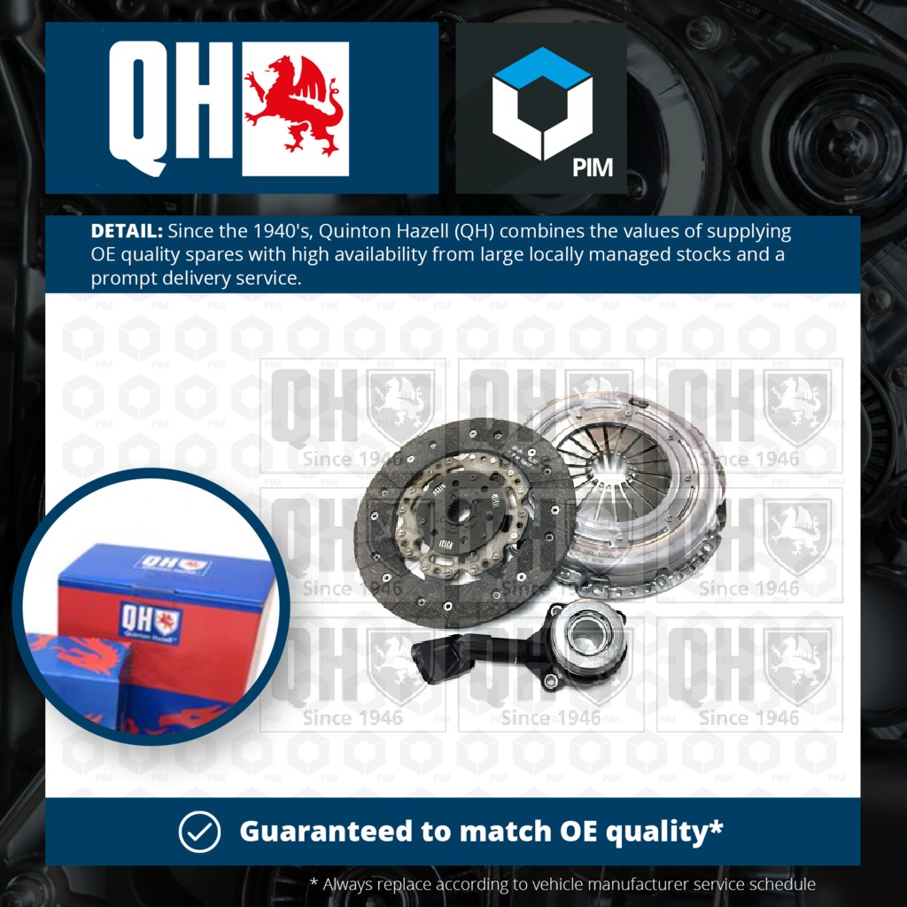 Quinton Hazell Clutch Kit 3pc (Cover+Plate+CSC) QKT4702AF [PM720540]