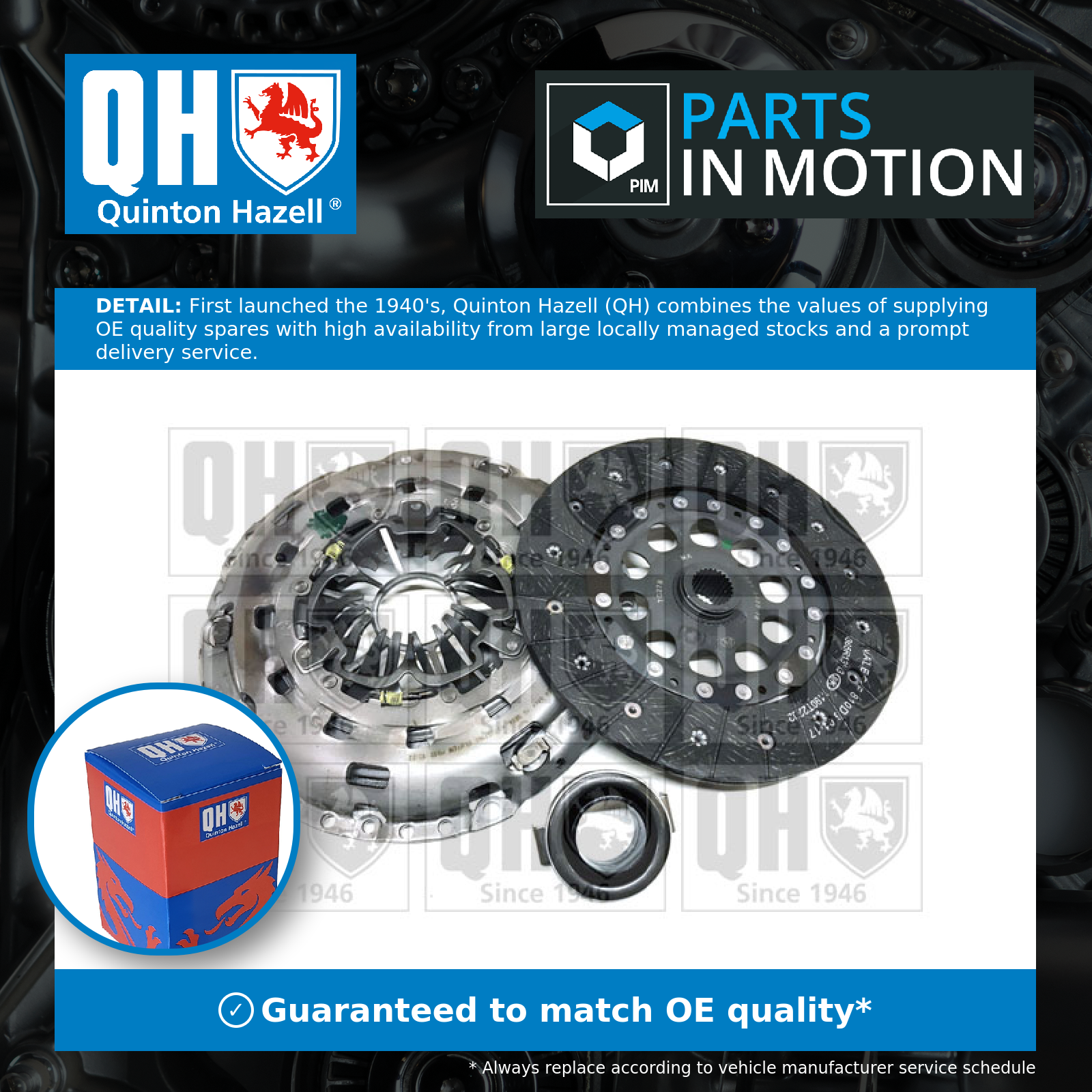 Quinton Hazell Clutch Kit 3pc (Cover+Plate+Releaser) QKT4055AF [PM720440]