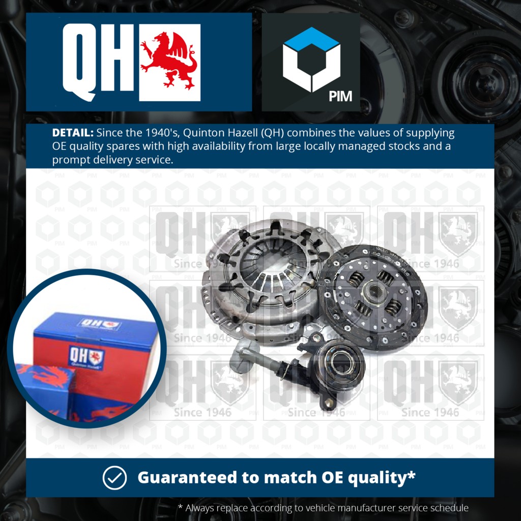 Quinton Hazell Clutch Kit 3pc (Cover+Plate+CSC) QKT2751AF [PM720170]