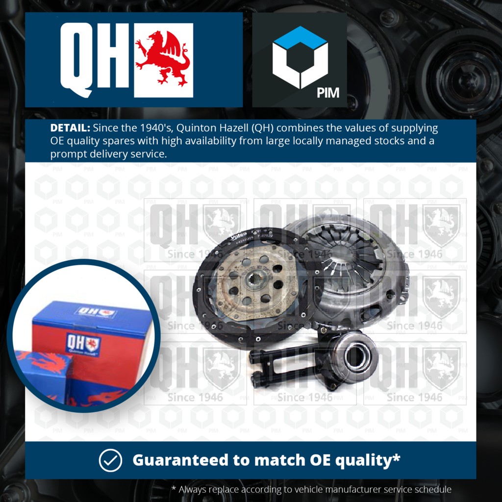 Quinton Hazell Clutch Kit 3pc (Cover+Plate+CSC) QKT2726AF [PM720149]