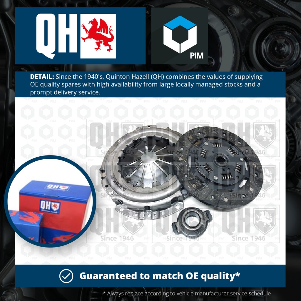 Quinton Hazell Clutch Kit 3pc (Cover+Plate+Releaser) QKT2595AF [PM720051]