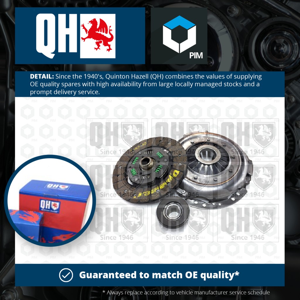 Quinton Hazell Clutch Kit 3pc (Cover+Plate+Releaser) QKT196AF [PM719637]