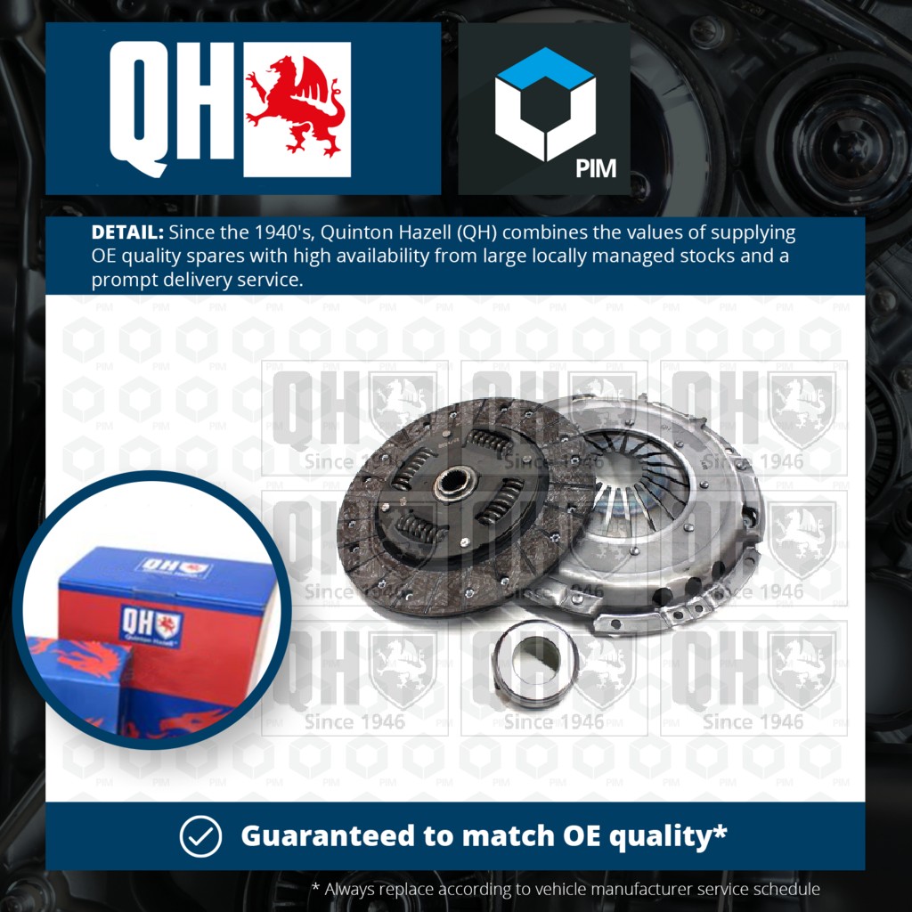 Quinton Hazell Clutch Kit 3pc (Cover+Plate+Releaser) QKT1834AF [PM719561]