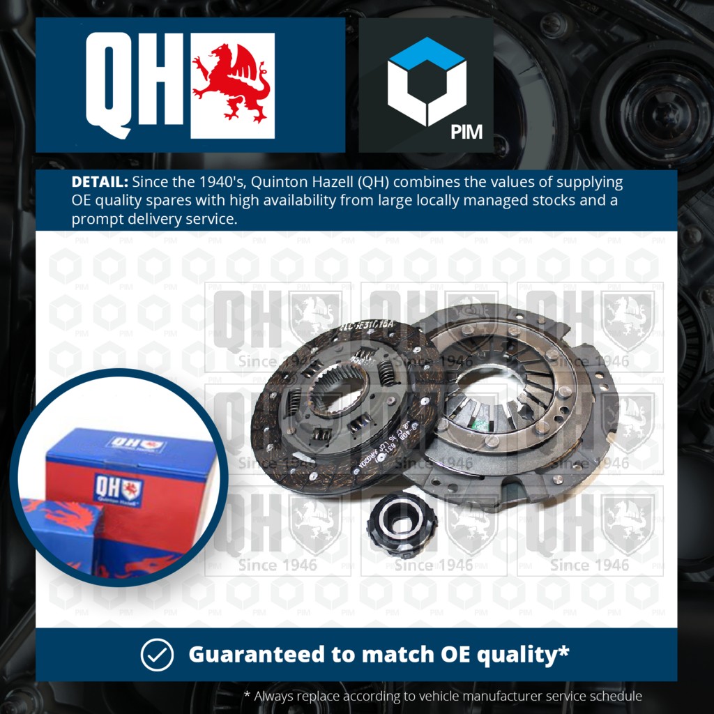 Quinton Hazell Clutch Kit 3pc (Cover+Plate+Releaser) QKT1141AF [PM719300]
