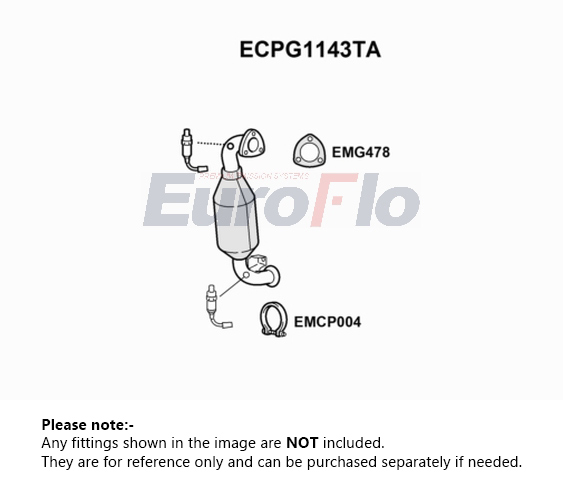 EuroFlo Catalytic Converter Type Approved ECPG1143TA [PM1689554]