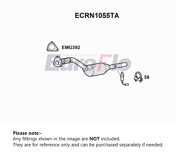 EuroFlo Catalytic Converter Type Approved ECRN1055TA [PM1689716]