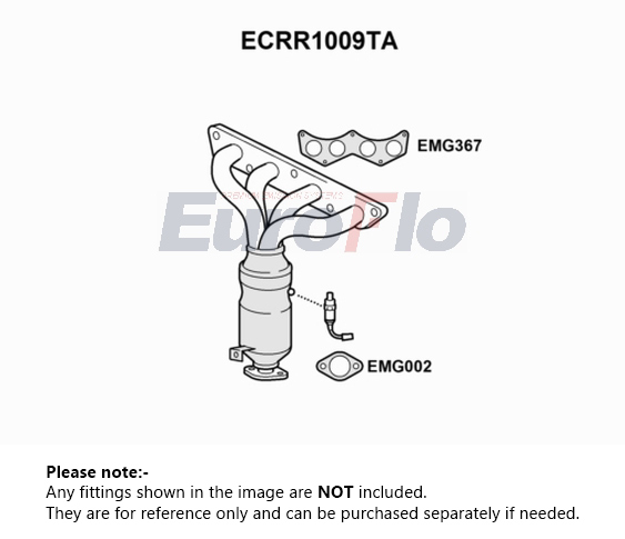 EuroFlo Catalytic Converter Type Approved ECRR1009TA [PM1689884]