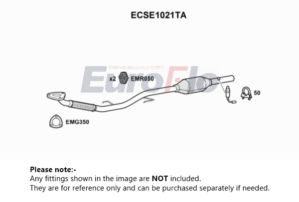 EuroFlo Catalytic Converter Type Approved ECSE1021TA [PM1689971]