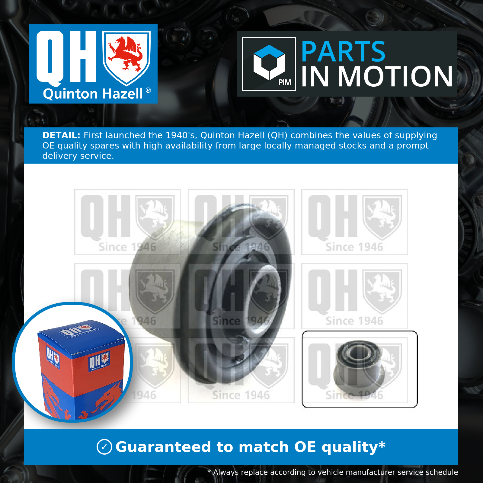 Quinton Hazell Wishbone / Control / Trailing Arm Bush Front Lower EMS8283 [PM711745]