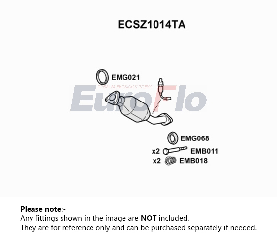 EuroFlo Catalytic Converter Type Approved ECSZ1014TA [PM1690099]