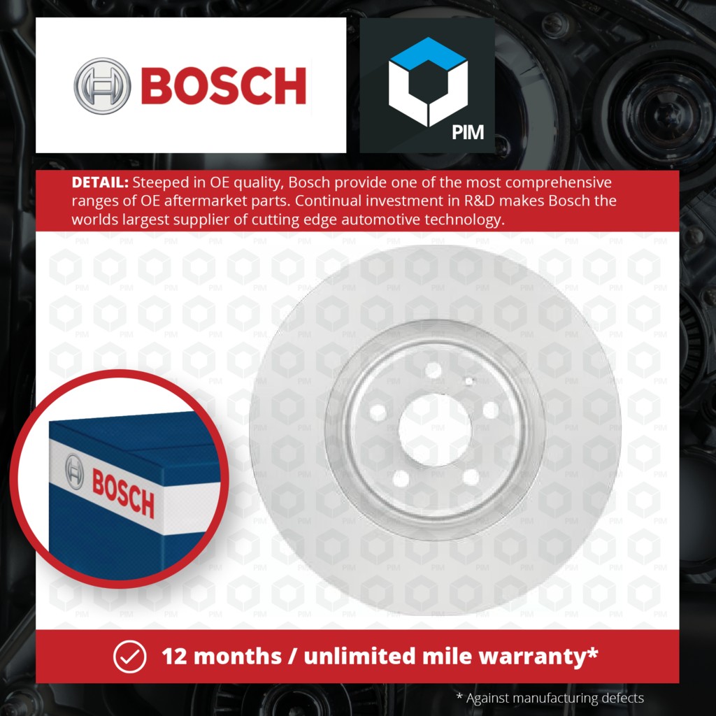 Bosch Brake Disc Single Vented Front 0986479748 [PM701976]