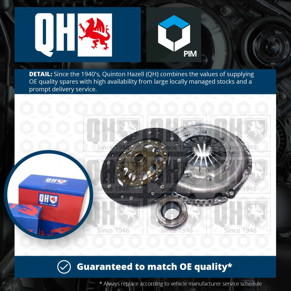 Quinton Hazell Clutch Kit 3pc (Cover+Plate+Releaser) QKT1345AF [PM690285]