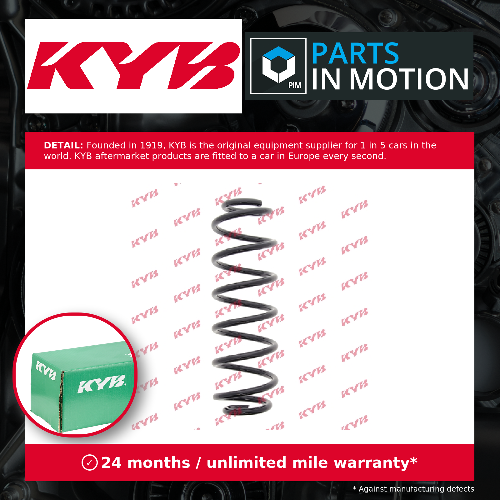 2x KYB Coil Spring Rear RH5545 [PM687107]