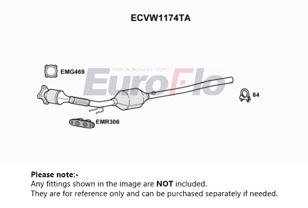 EuroFlo Catalytic Converter Type Approved ECVW1174TA [PM1690626]