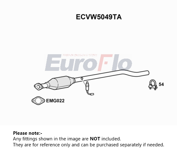 EuroFlo Catalytic Converter Type Approved ECVW5049TA [PM1690687]