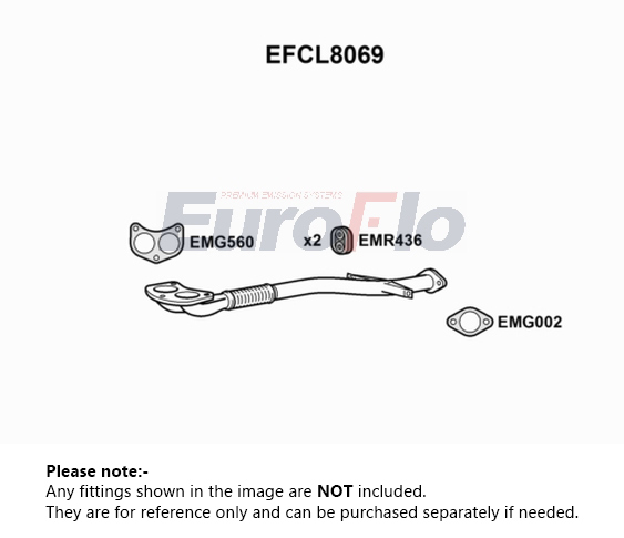 EuroFlo Exhaust Pipe Front EFCL8069 [PM1690879]
