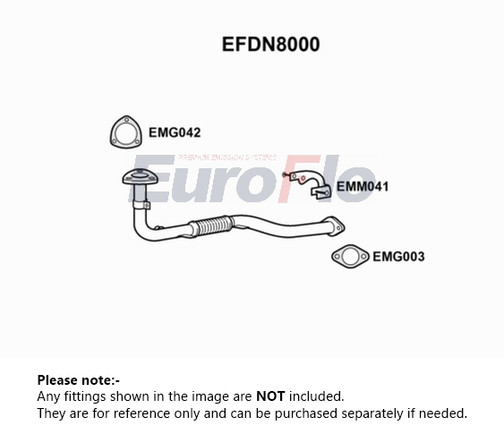 EuroFlo Exhaust Pipe Front EFDN8000 [PM1690905]