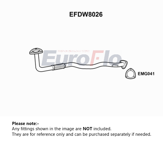 EuroFlo Exhaust Pipe Front EFDW8026 [PM1690971]