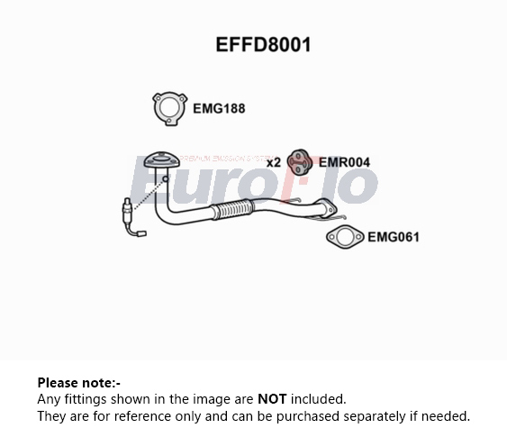 EuroFlo Exhaust Pipe Front EFFD8001 [PM1690973]