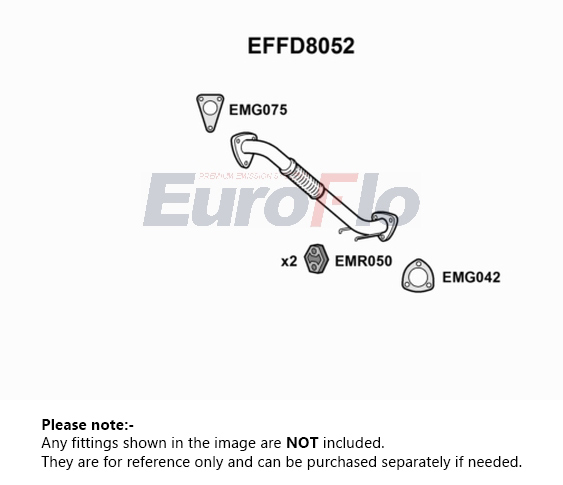 EuroFlo Exhaust Pipe Front EFFD8052 [PM1691015]