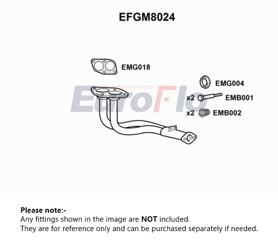 EuroFlo Exhaust Pipe Front EFGM8024 [PM1691124]