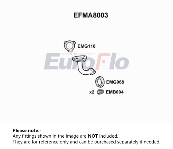 EuroFlo Exhaust Pipe Front EFMA8003 [PM1691311]