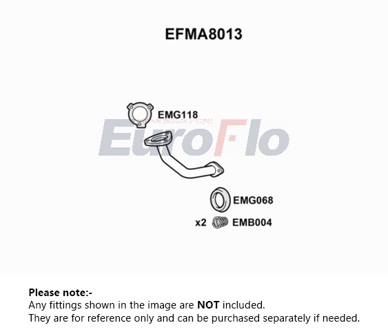 EuroFlo Exhaust Pipe Front EFMA8013 [PM1691319]