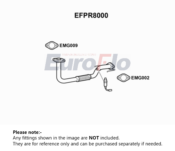 EuroFlo Exhaust Pipe Front EFPR8000 [PM1691402]