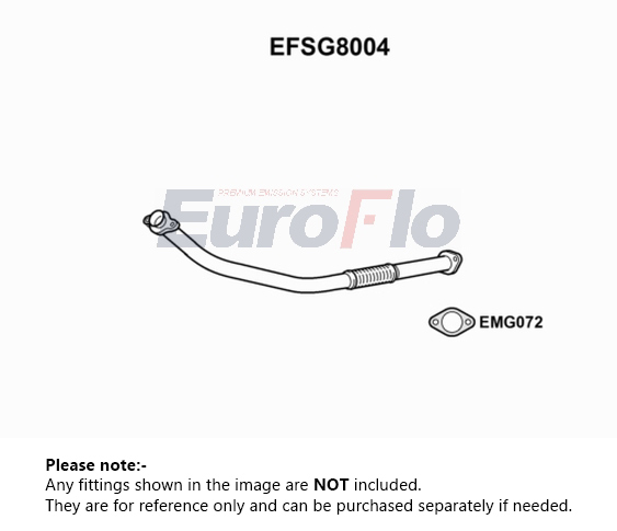 EuroFlo Exhaust Pipe Front EFSG8004 [PM1691538]