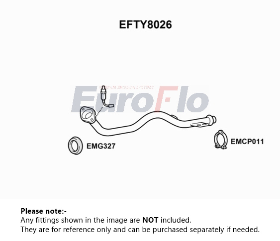 EuroFlo Exhaust Pipe Front EFTY8026 [PM1691598]