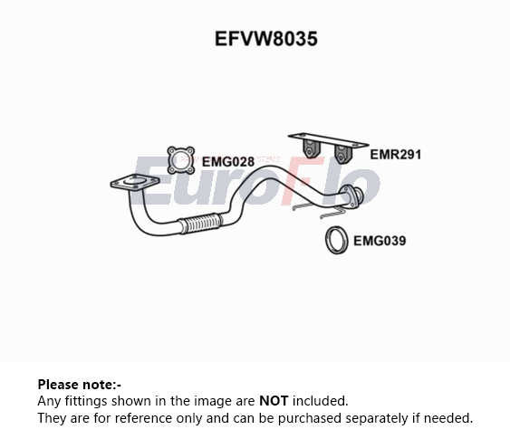 EuroFlo Exhaust Pipe Front EFVW8035 [PM1691679]