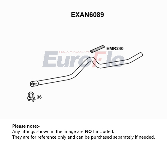 EuroFlo Exhaust Tail Pipe EXAN6089 [PM1693484]