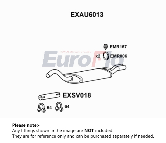 EuroFlo Exhaust Back / Rear Box EXAU6013 [PM1693855]