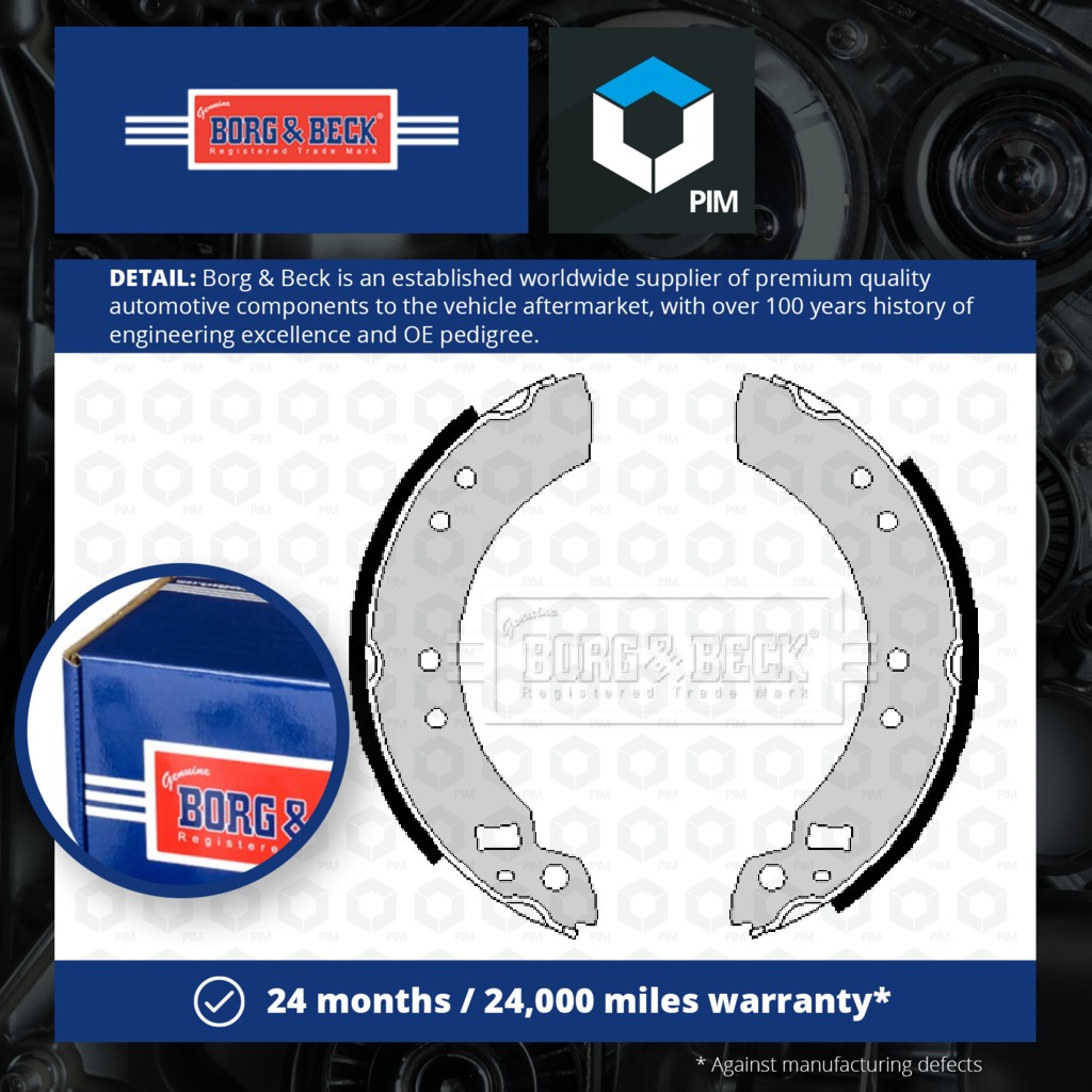 Borg & Beck Brake Shoes Set BBS6158 [PM675121]