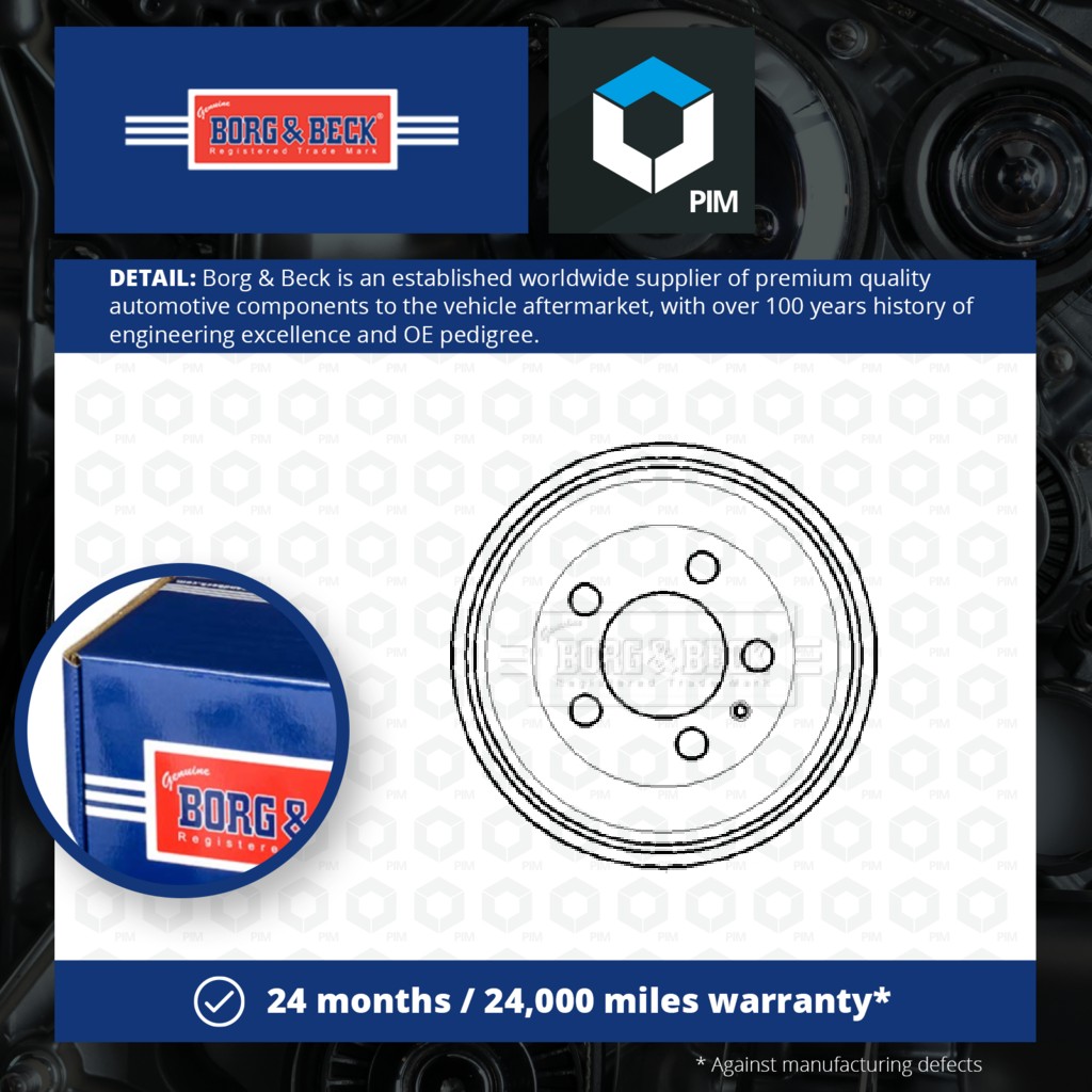 Borg & Beck Brake Drum Rear BBR7114 [PM674828]