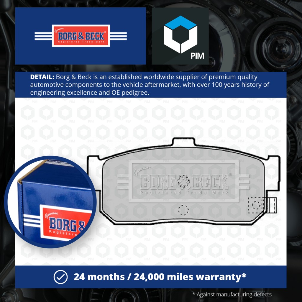 Borg & Beck Brake Pads Set Rear BBP1895 [PM674337]