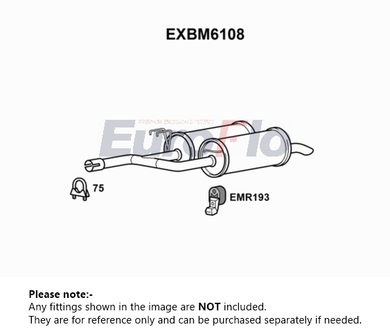 EuroFlo Exhaust Back / Rear Box EXBM6108 [PM1694342]