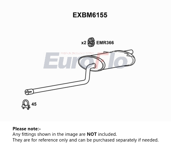 EuroFlo Exhaust Back / Rear Box EXBM6155 [PM1694383]